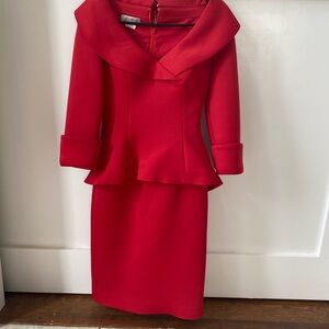 Jovani Vibrant Red Long Sleeve Dress